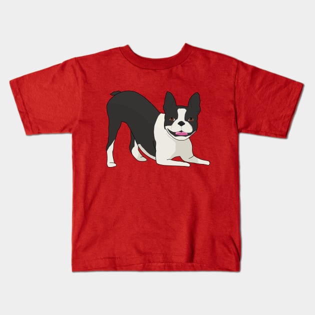 Boston terrier Kids T-Shirt by AMCArts